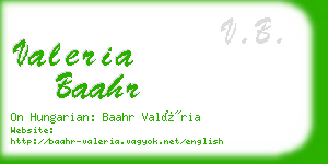 valeria baahr business card